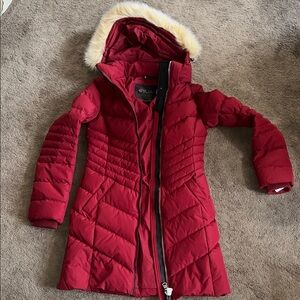 Pajar Women's Crimson Puffer Jacket with Fur Trim